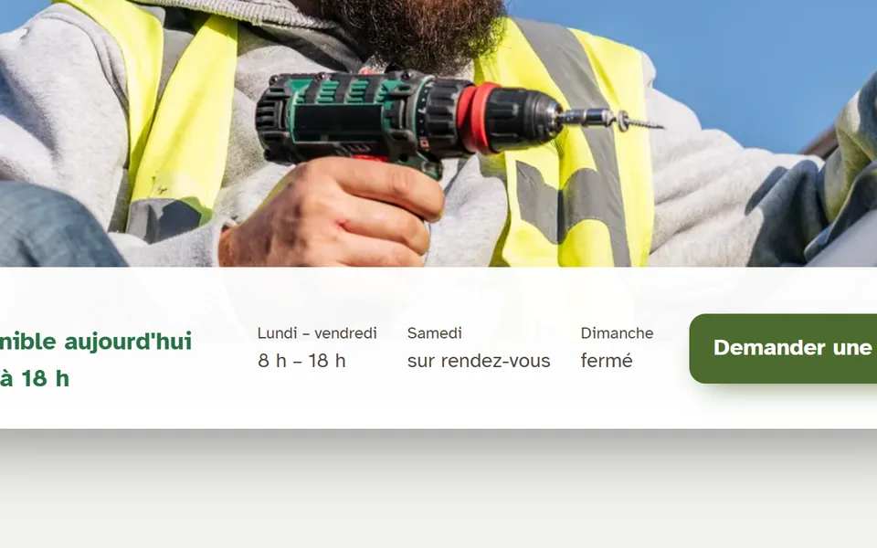 Nouveau site : le bas de l’écran, sans bandeau.