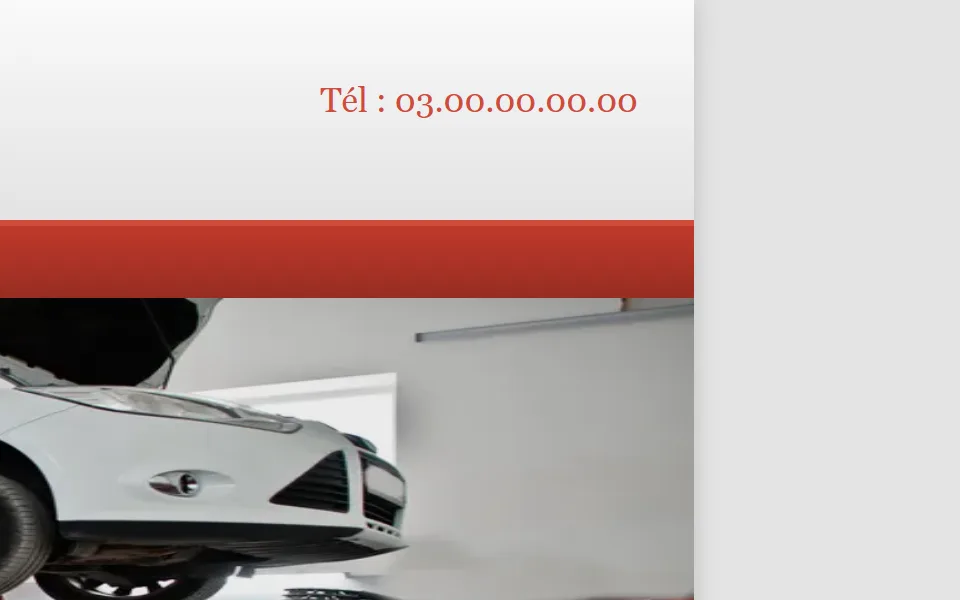 Ancien site : « Tél : 03.00.00.00.00 » en petites lettres en haut de la page.
