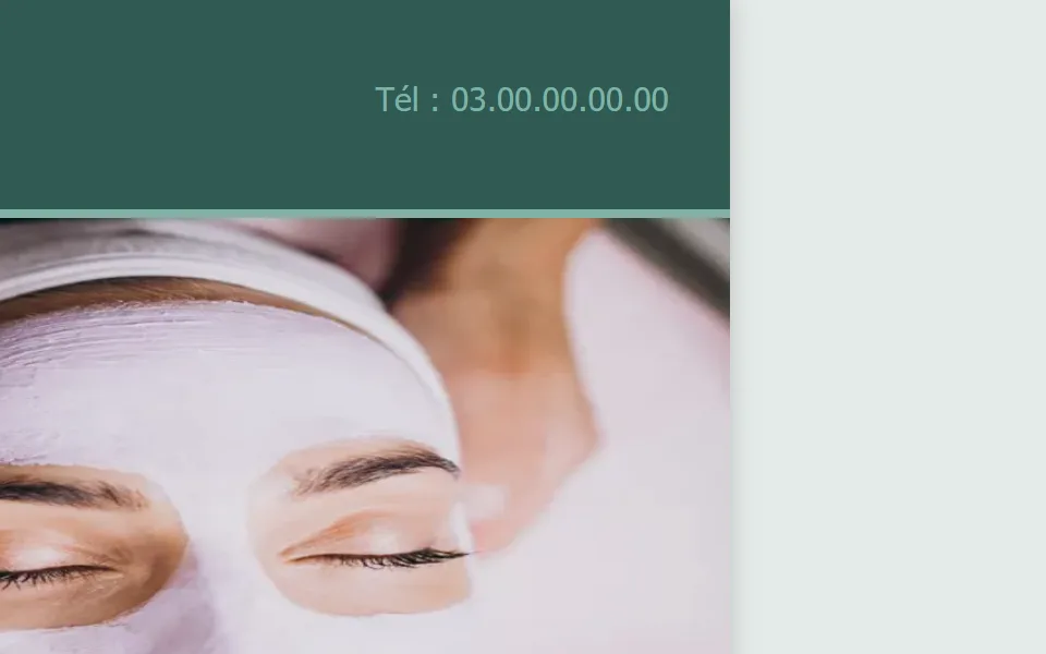Ancien site : « Tél : 03.00.00.00.00 » en petites lettres en haut de la page.