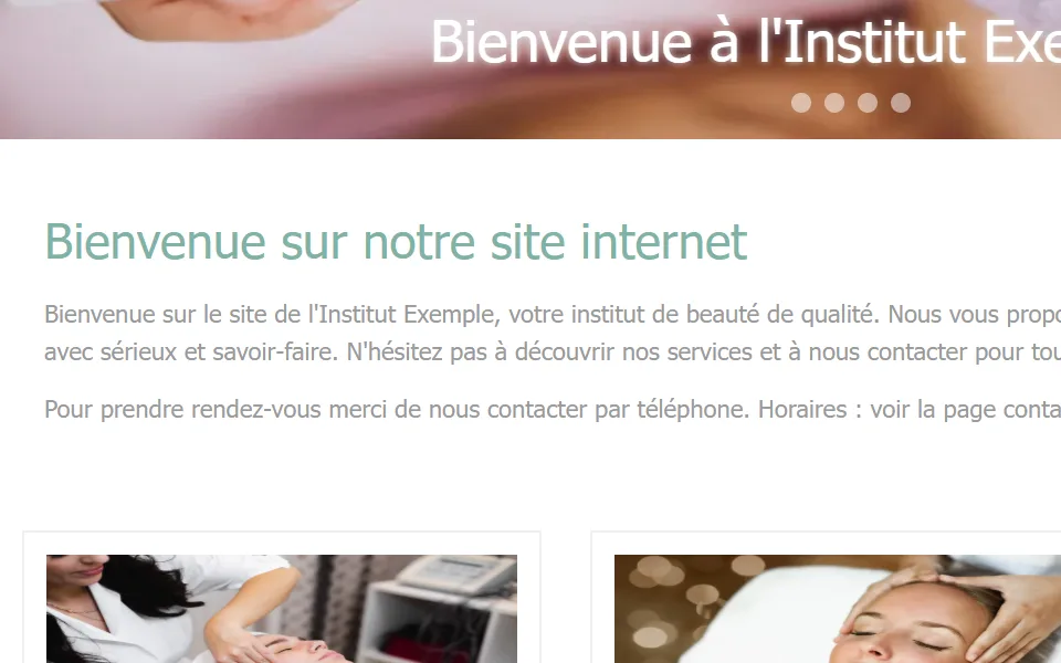 Ancien site : un paragraphe en petites lettres gris clair sur fond blanc.