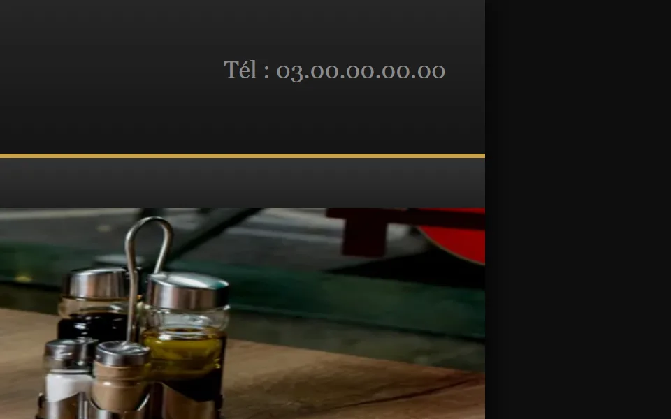 Ancien site : « Tél : 03.00.00.00.00 » en petites lettres en haut de la page.